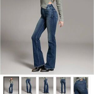 BKE Women's Dark Blue High-Rise Flare Jeans